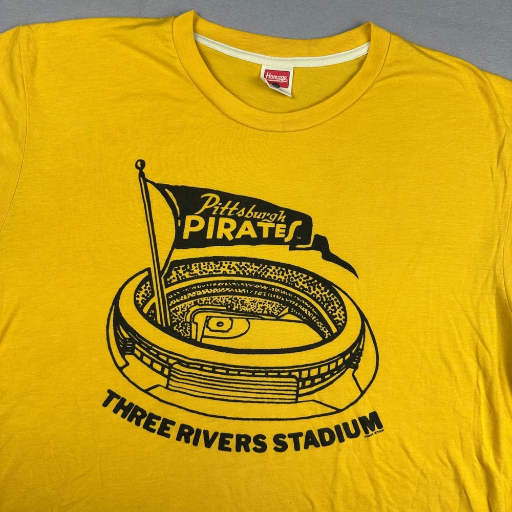 Homage MLB Pittsburgh Pirates Three Rivers Stadium T-Shirt Yellow Mens XXL